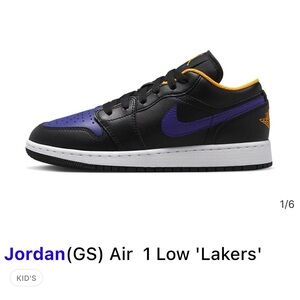 Nike Air Jordan 1 Low GS — Black, Purple & Gold